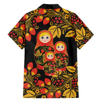 Russian Matryoshka Doll Family Matching Long Sleeve Bodycon Dress and Hawaiian Shirt Khokhloma Patterns - Wonder Print Shop