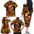 Russian Matryoshka Doll Family Matching Off The Shoulder Long Sleeve Dress and Hawaiian Shirt Khokhloma Patterns - Wonder Print Shop