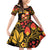 Russian Matryoshka Doll Family Matching Off Shoulder Short Dress and Hawaiian Shirt Khokhloma Patterns - Wonder Print Shop