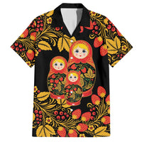 Russian Matryoshka Doll Family Matching Puletasi and Hawaiian Shirt Khokhloma Patterns - Wonder Print Shop