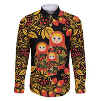 Russian Matryoshka Doll Family Matching Puletasi and Hawaiian Shirt Khokhloma Patterns - Wonder Print Shop