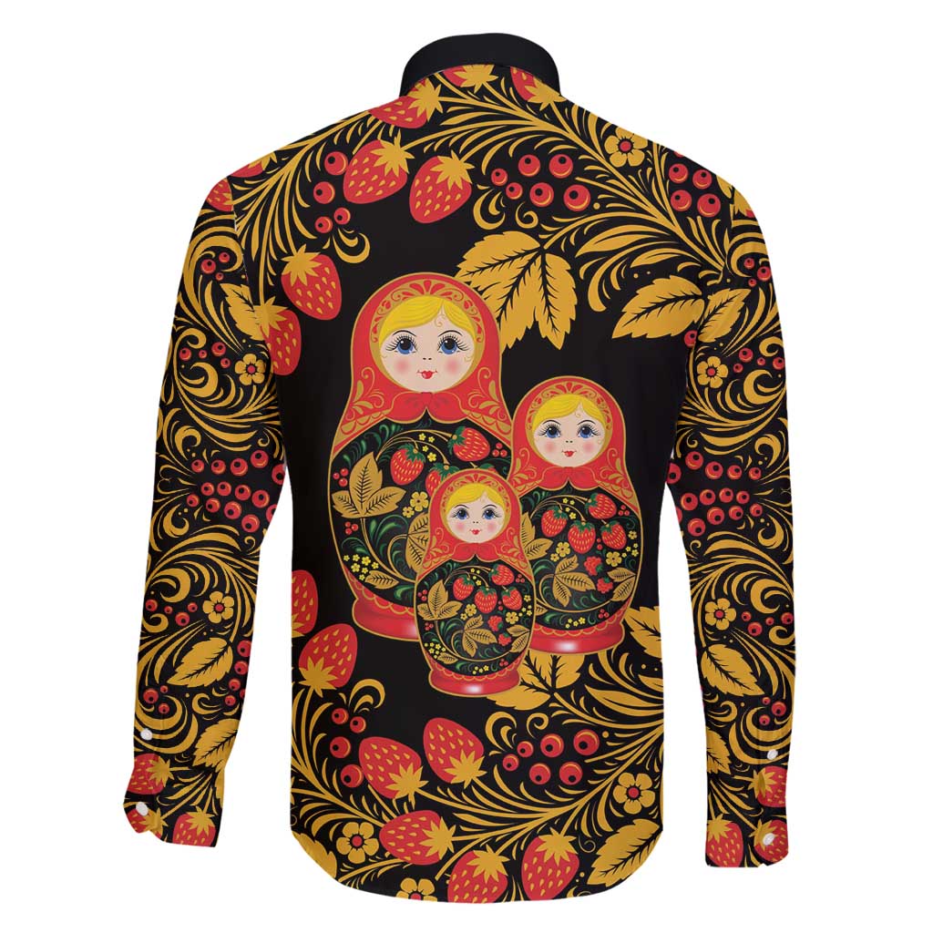 Russian Matryoshka Doll Family Matching Puletasi and Hawaiian Shirt Khokhloma Patterns - Wonder Print Shop