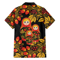 Russian Matryoshka Doll Family Matching Short Sleeve Bodycon Dress and Hawaiian Shirt Khokhloma Patterns - Wonder Print Shop