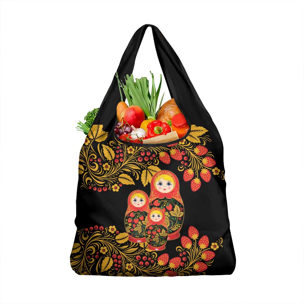 Russian Matryoshka Doll Grocery Bag Khokhloma Patterns - Wonder Print Shop