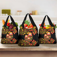 Russian Matryoshka Doll Grocery Bag Khokhloma Patterns - Wonder Print Shop