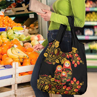 Russian Matryoshka Doll Grocery Bag Khokhloma Patterns - Wonder Print Shop