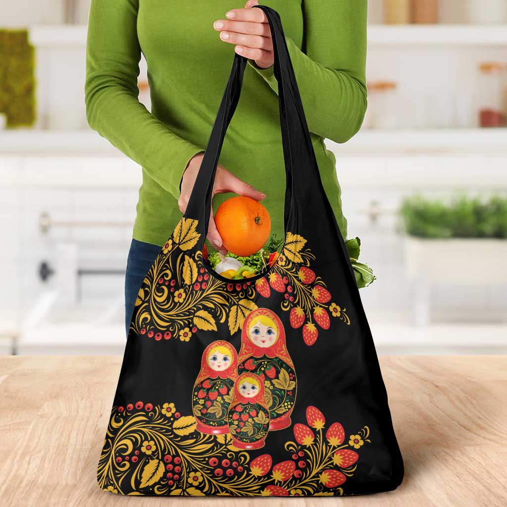 Russian Matryoshka Doll Grocery Bag Khokhloma Patterns - Wonder Print Shop