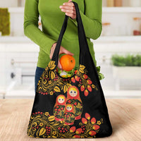 Russian Matryoshka Doll Grocery Bag Khokhloma Patterns - Wonder Print Shop