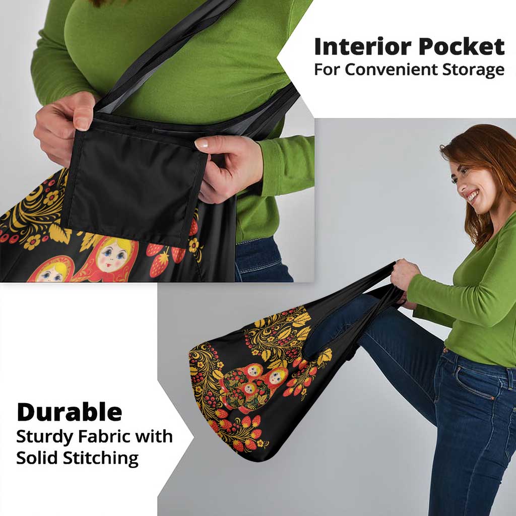 Russian Matryoshka Doll Grocery Bag Khokhloma Patterns - Wonder Print Shop