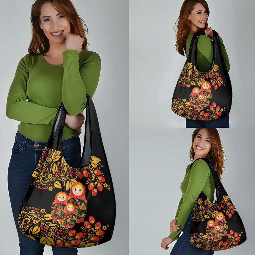 Russian Matryoshka Doll Grocery Bag Khokhloma Patterns - Wonder Print Shop