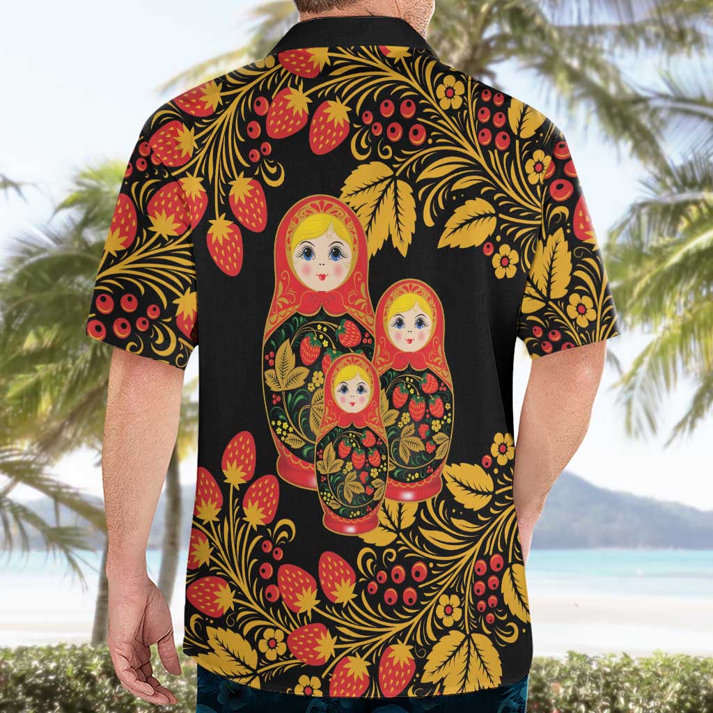 Russian Matryoshka Doll Hawaiian Shirt Khokhloma Patterns - Wonder Print Shop