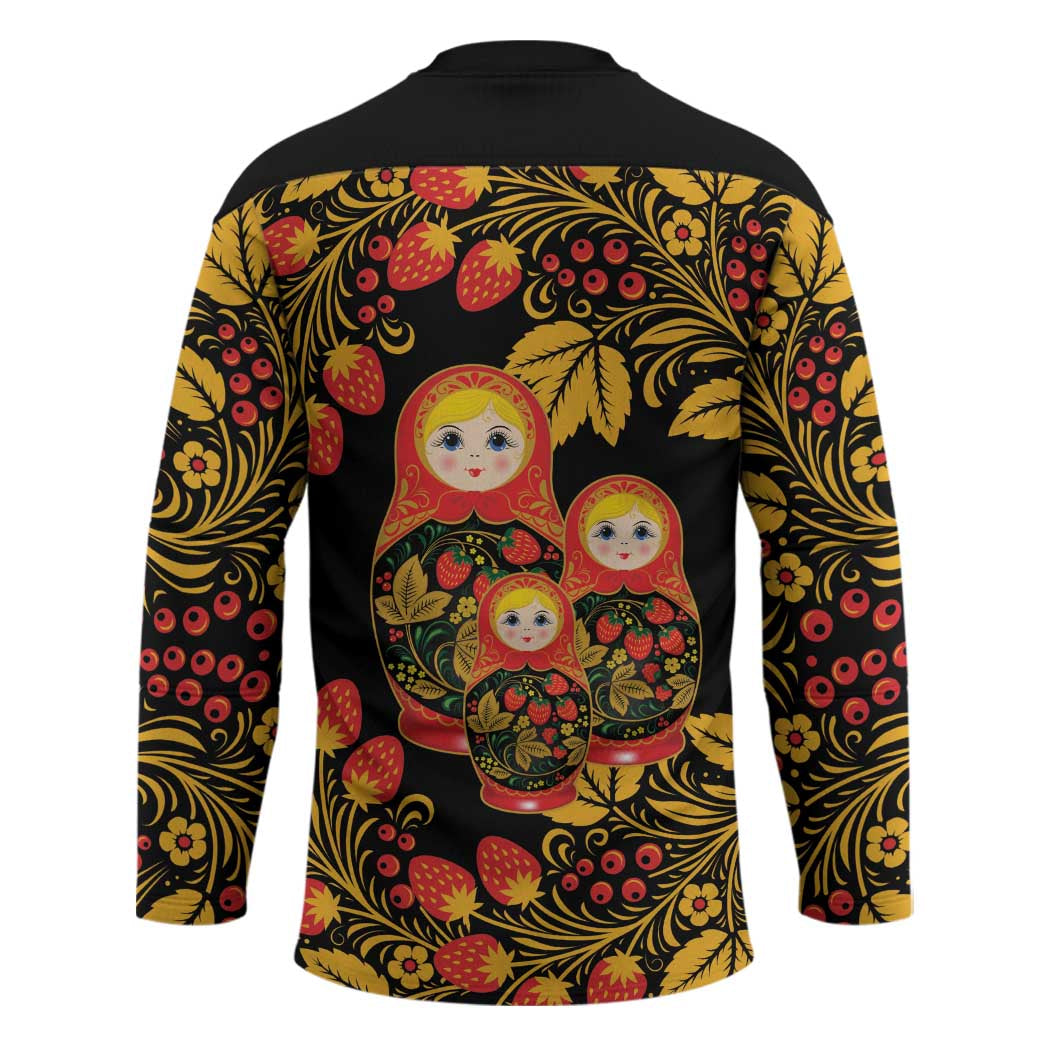 Russian Matryoshka Doll Hockey Jersey Khokhloma Patterns - Wonder Print Shop