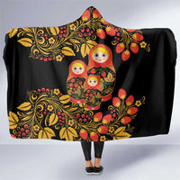 Russian Matryoshka Doll Hooded Blanket Khokhloma Patterns - Wonder Print Shop