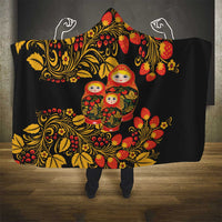 Russian Matryoshka Doll Hooded Blanket Khokhloma Patterns - Wonder Print Shop