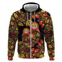 Russian Matryoshka Doll Hoodie Khokhloma Patterns - Wonder Print Shop