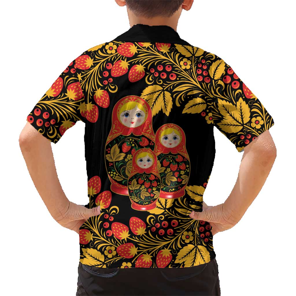 Russian Matryoshka Doll Kid Hawaiian Shirt Khokhloma Patterns - Wonder Print Shop