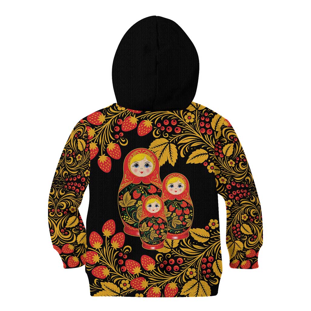 Russian Matryoshka Doll Kid Hoodie Khokhloma Patterns - Wonder Print Shop