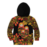 Russian Matryoshka Doll Kid Hoodie Khokhloma Patterns - Wonder Print Shop