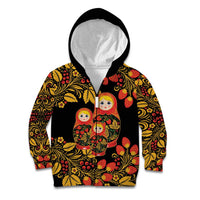 Russian Matryoshka Doll Kid Hoodie Khokhloma Patterns - Wonder Print Shop