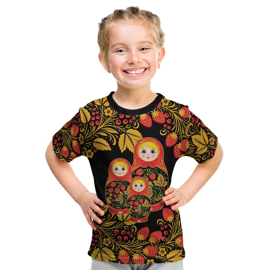 Russian Matryoshka Doll Kid T Shirt Khokhloma Patterns - Wonder Print Shop