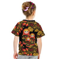 Russian Matryoshka Doll Kid T Shirt Khokhloma Patterns - Wonder Print Shop