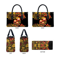 Russian Matryoshka Doll Leather Bag Khokhloma Patterns - Wonder Print Shop