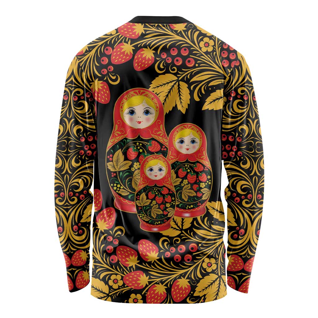 Russian Matryoshka Doll Long Sleeve Shirt Khokhloma Patterns - Wonder Print Shop