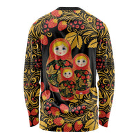 Russian Matryoshka Doll Long Sleeve Shirt Khokhloma Patterns - Wonder Print Shop