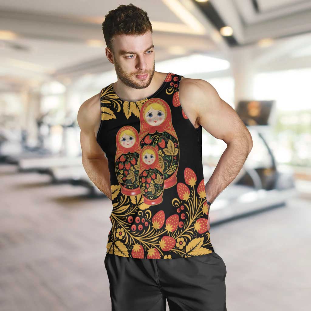 Russian Matryoshka Doll Men Tank Top Khokhloma Patterns - Wonder Print Shop