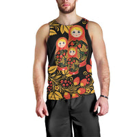 Russian Matryoshka Doll Men Tank Top Khokhloma Patterns - Wonder Print Shop