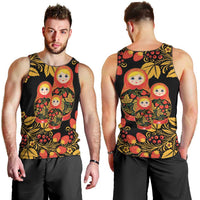 Russian Matryoshka Doll Men Tank Top Khokhloma Patterns - Wonder Print Shop