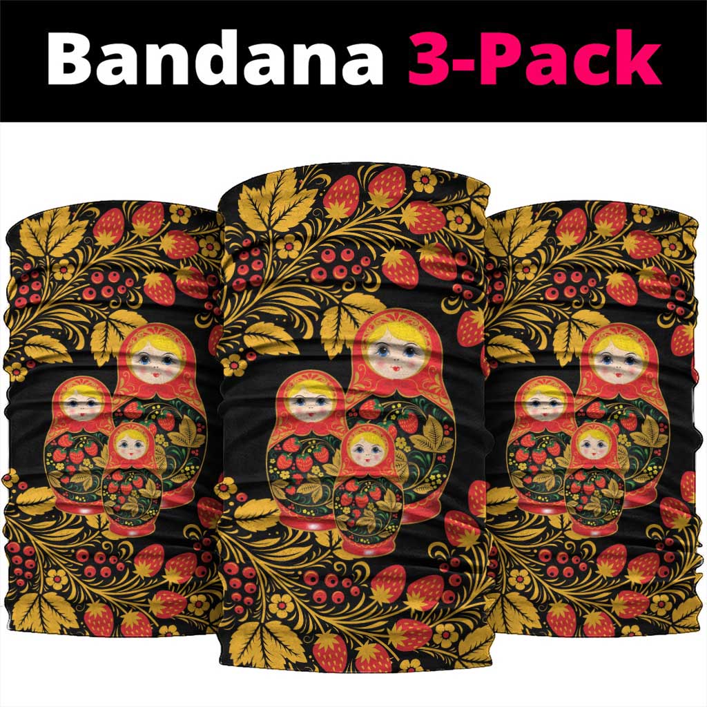 Russian Matryoshka Doll Neck Gaiter Khokhloma Patterns - Wonder Print Shop