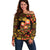 Russian Matryoshka Doll Off Shoulder Sweater Khokhloma Patterns - Wonder Print Shop