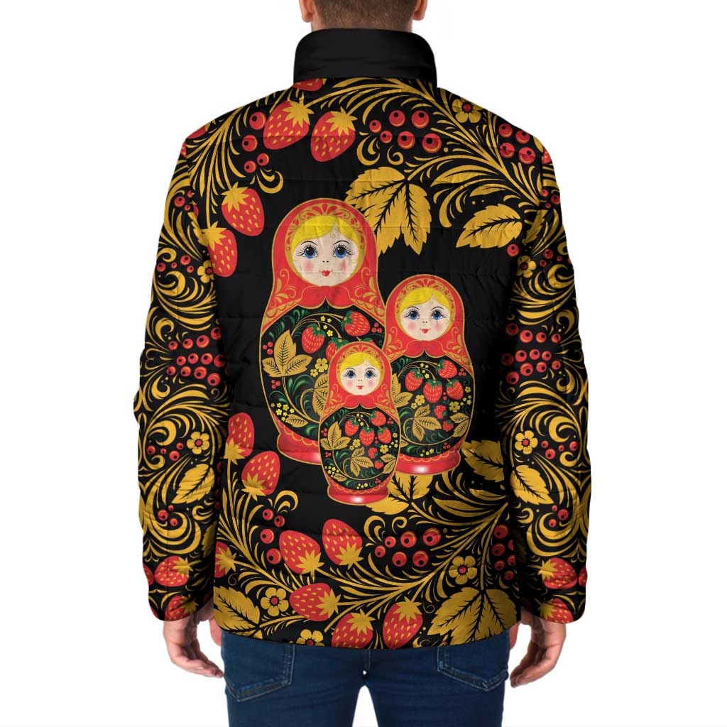 Russian Matryoshka Doll Padded Jacket Khokhloma Patterns - Wonder Print Shop