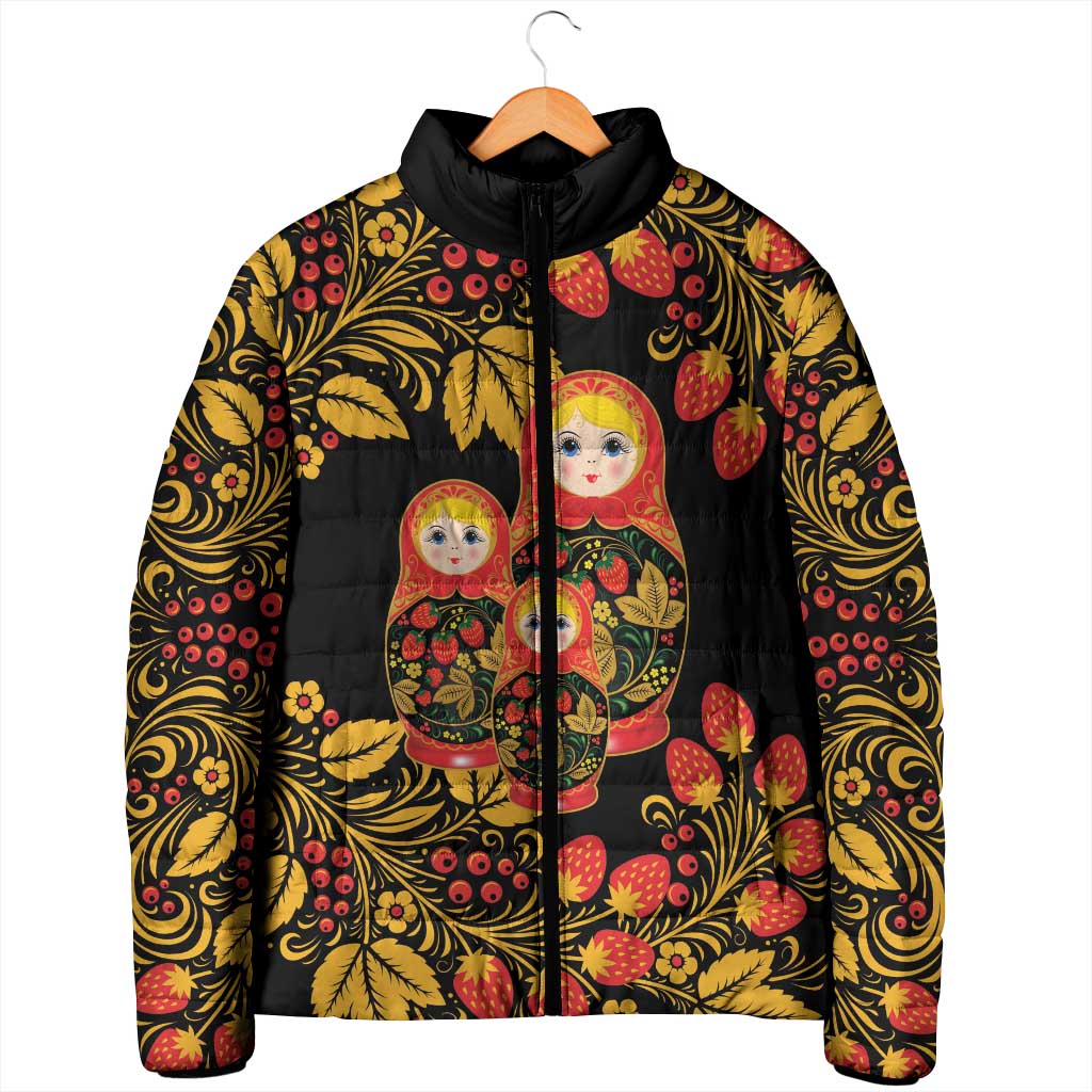 Russian Matryoshka Doll Padded Jacket Khokhloma Patterns - Wonder Print Shop