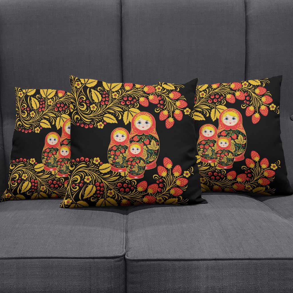 Russian Matryoshka Doll Pillow Cover Khokhloma Patterns - Wonder Print Shop