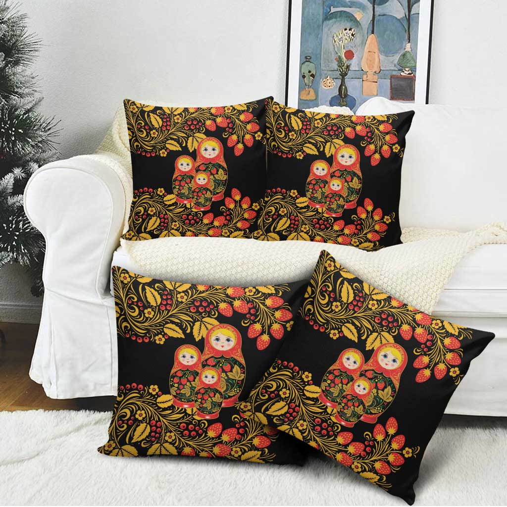 Russian Matryoshka Doll Pillow Cover Khokhloma Patterns - Wonder Print Shop