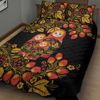 Russian Matryoshka Doll Quilt Bed Set Khokhloma Patterns - Wonder Print Shop