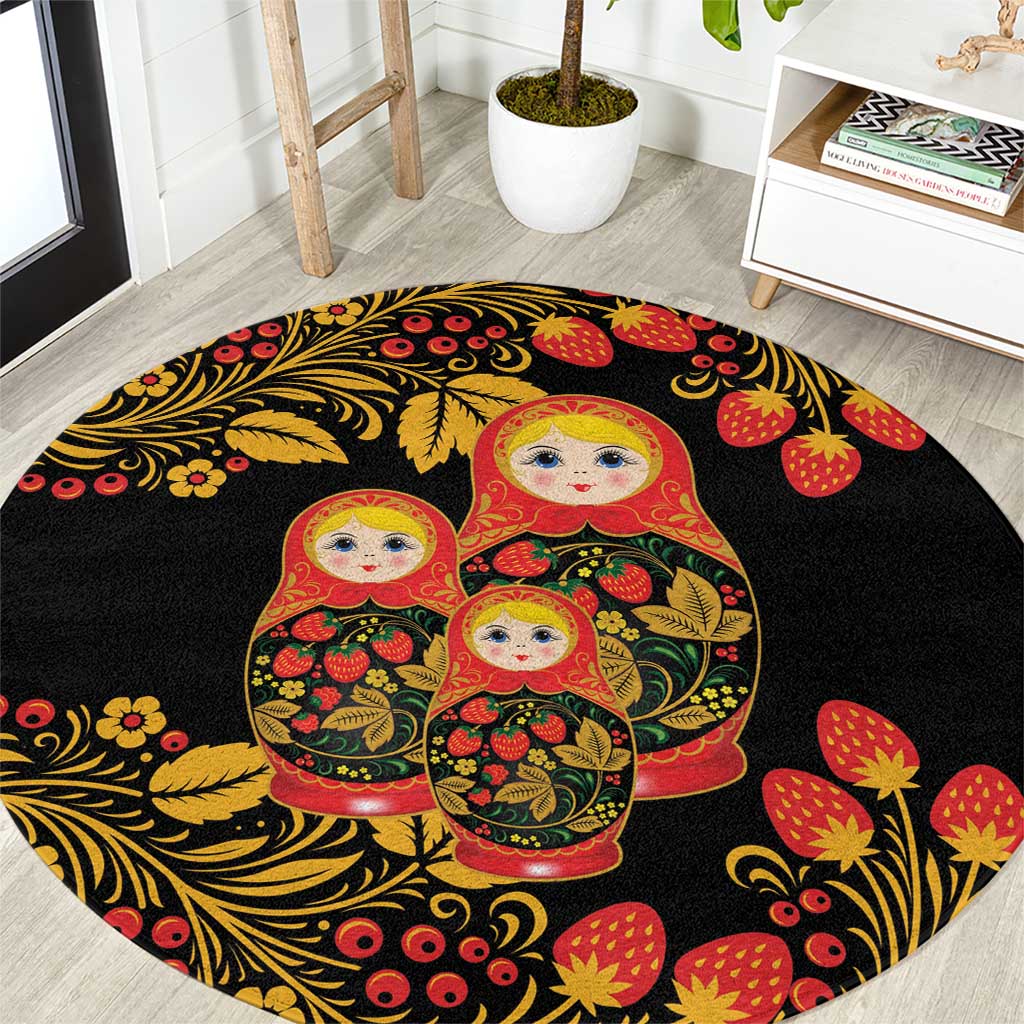 Russian Matryoshka Doll Round Carpet Khokhloma Patterns - Wonder Print Shop