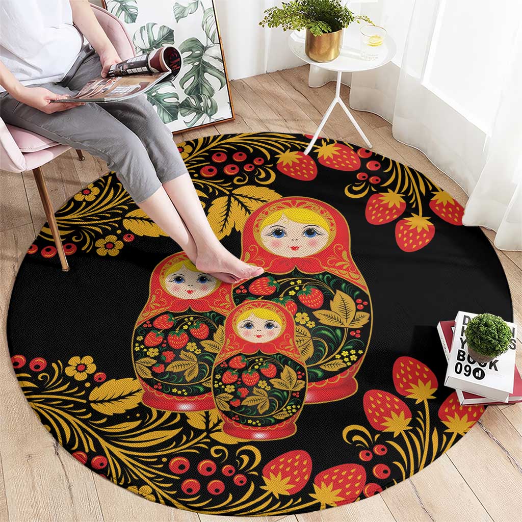 Russian Matryoshka Doll Round Carpet Khokhloma Patterns - Wonder Print Shop
