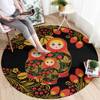 Russian Matryoshka Doll Round Carpet Khokhloma Patterns - Wonder Print Shop