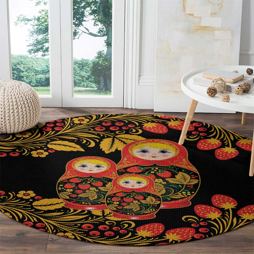 Russian Matryoshka Doll Round Carpet Khokhloma Patterns - Wonder Print Shop