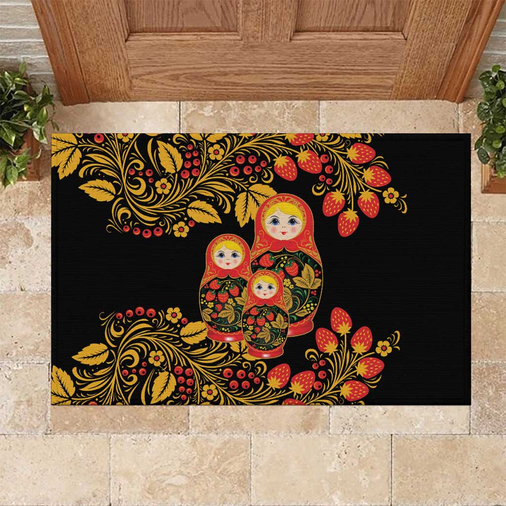 Russian Matryoshka Doll Rubber Doormat Khokhloma Patterns - Wonder Print Shop