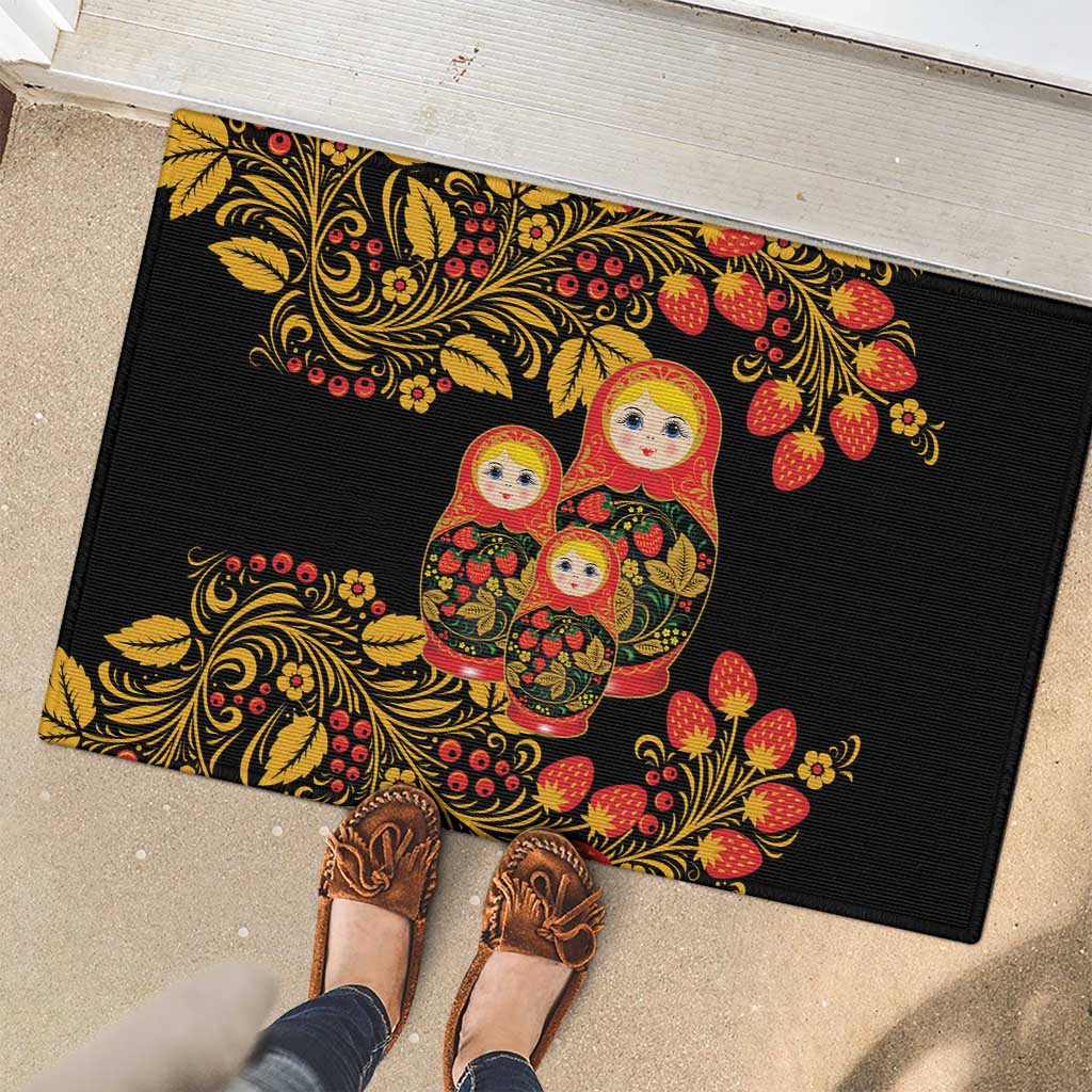 Russian Matryoshka Doll Rubber Doormat Khokhloma Patterns - Wonder Print Shop