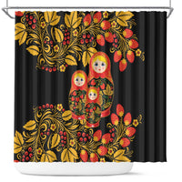 Russian Matryoshka Doll Shower Curtain Khokhloma Patterns - Wonder Print Shop