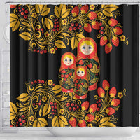 Russian Matryoshka Doll Shower Curtain Khokhloma Patterns - Wonder Print Shop