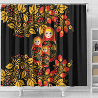 Russian Matryoshka Doll Shower Curtain Khokhloma Patterns - Wonder Print Shop