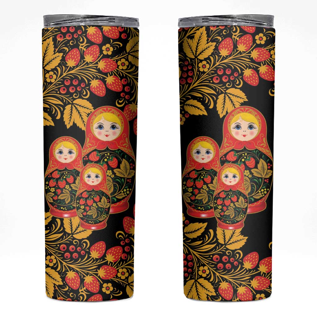 Russian Matryoshka Doll Skinny Tumbler Khokhloma Patterns - Wonder Print Shop
