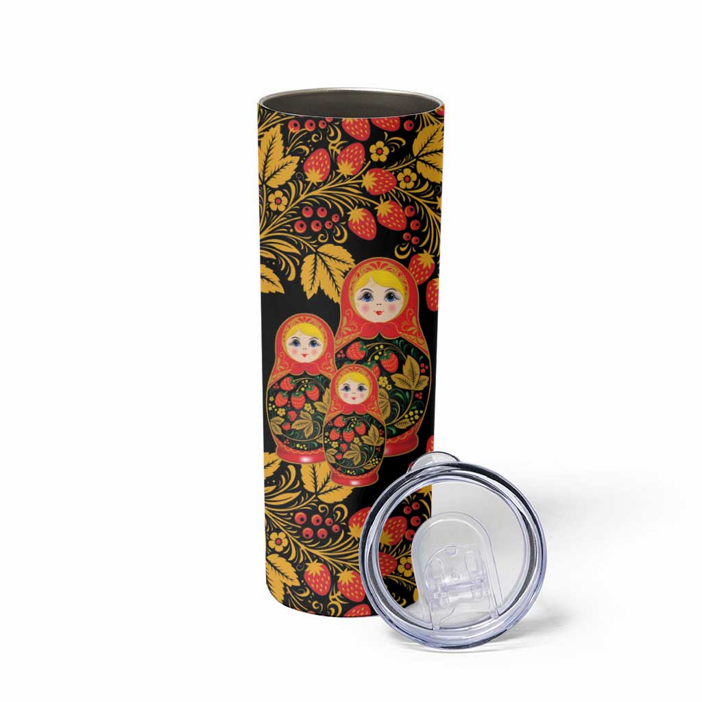 Russian Matryoshka Doll Skinny Tumbler Khokhloma Patterns - Wonder Print Shop