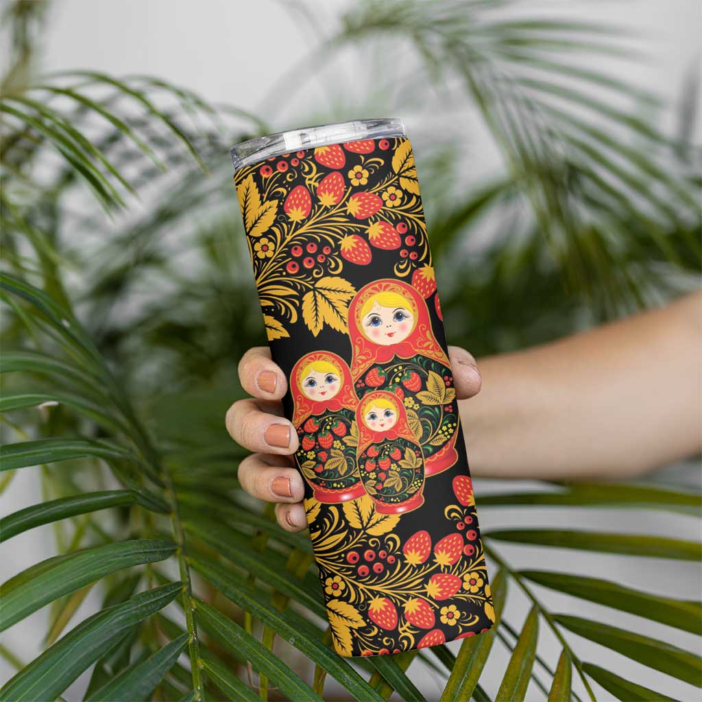 Russian Matryoshka Doll Skinny Tumbler Khokhloma Patterns - Wonder Print Shop